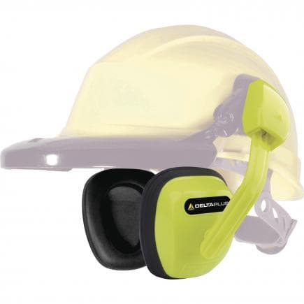 DELTA PLUS SUZU2JAFL - Coquilles antibruit jaune fluo pour casque de chantier - SNR 24 db
