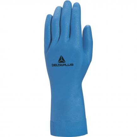 DELTA PLUS VE440BL06 - Gant latex naturel bleu sur support floqué coton (lot muliple)