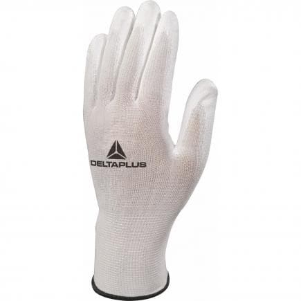 DELTA PLUS VE70207 - Gant blanc tricot polyamide avec paume polyuréthane (lot muliple)