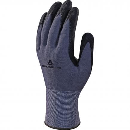 DELTA PLUS VE726NO09 - Gant gris-noir tricot polyamide spandex avec paume nitrile/polyuréthane (lot muliple)