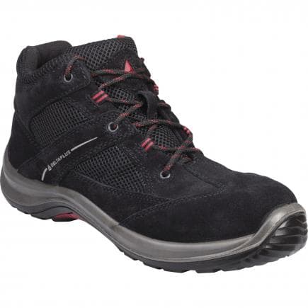 DELTA PLUS VIRAGSPNR40 - Chaussures hautes noir-rouge cuir croute velours et mesh - s1p src
