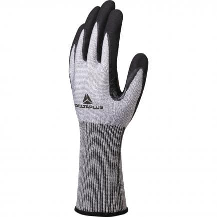 DELTA PLUS VECUTC01GR11 - Gant tricot softnocut gris-noir paume enduite mousse de nitrile renfort jauge 15 (lot muliple)