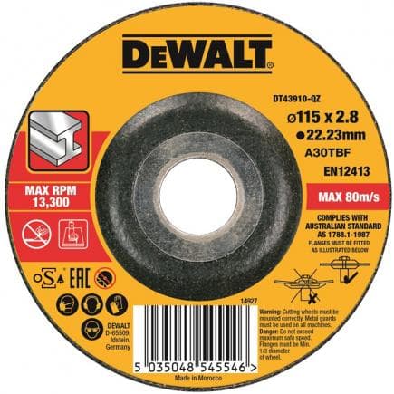 DeWALT DX7927-AE - DISQUES ABRASIFS POUR RECTIFIEUSES POUR LA COUPE DE MÉTAL enfoncé (multipack)