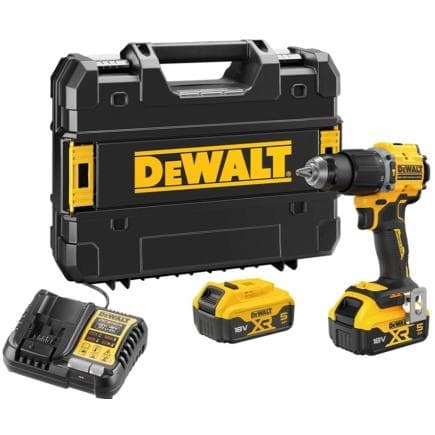 DeWALT DCD799P2T-QW - Perceuse-visseuse à percussion compacte XR BRUSHLESS 2 vitesses 18V (2 x batterie 5Ah et chargeur)