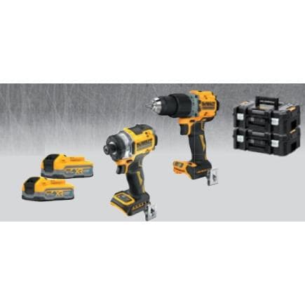 DeWALT DCK2002S2T-IT - Set perceuse à percussion et visseuse à percussion 1/4" (2 batteries 3,5 Ah et chargeur)
