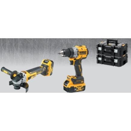 DeWALT DCK2003P2T-IT - Set de perceuse à percussion et de meuleuse d’angle (2 batteries 5Ah et chargeur)