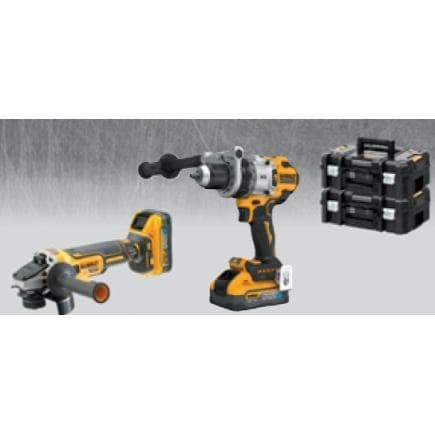 DeWALT DCK2004H2T-IT - Set de perceuse à percussion et de meuleuse d’angle (2 batteries 5Ah et chargeur)