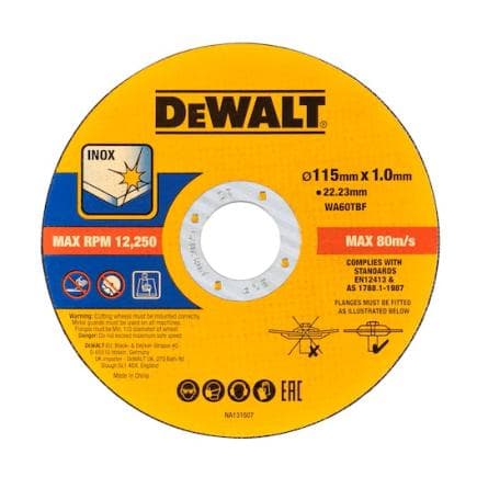 DeWALT DT20593-QZ - Disque abrasif de découpe métallique 115 mm (lot multiple)