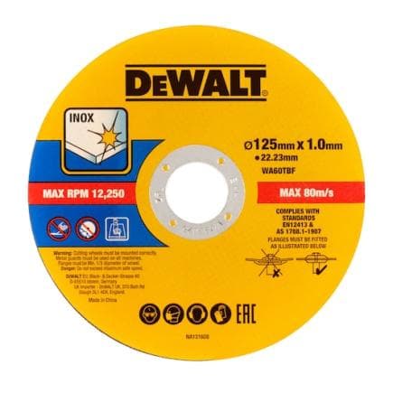 DeWALT DT20594-QZ - Disque abrasif de découpe métallique 125 mm (lot multiple)