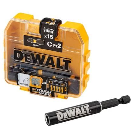 DeWALT DT70618T-QZ - Ensemble de fraises FLEXTORQ avec rail d’entraînement Impact Ready dans le boîtier (16 pcs.)