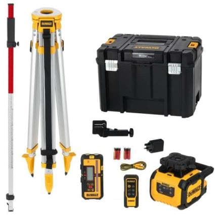 DeWALT DCLE15211RL-QW - Laser rotatif à faisceau rouge avec chargement USB-C et trépied