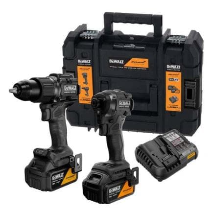 DeWALT DCK2222MP2T-QW - Ensemble de 2 XR 18V MCLAREN Edition avec perceuse à chocs DCD886 et tourne-chocs DCF86 1/4" (avec 2 batteries 5Ah et...