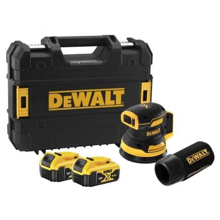 DeWALT DCW210P2-QW - Ponceuse orbitale aléatoire 125 mm 18 V dans une mallette TSTACK avec piles