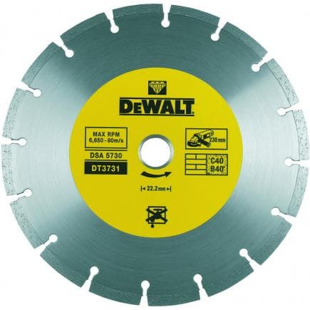 DeWALT DT3701-QZ - Disque de jante segmenté en diamant fritté pour matériaux de construction
