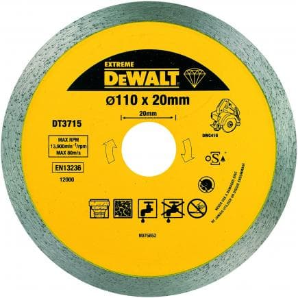 DeWALT DT3715-QZ - Disque à jante continue pour coupe-carreaux DW410