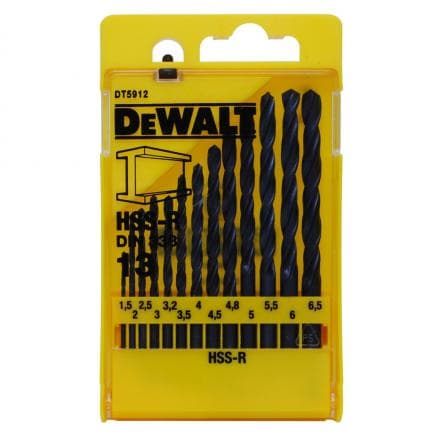DeWALT DT5912-QZ - Jeu de 13 forets à métaux HSS-R en coffret plastique