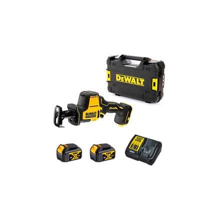 DeWALT DCS369M2-QW - Scie universelle compacte 18 V avec 2 batteries lithium 4,0 Ah, chargeur universel, mallette TSTAK