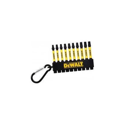 DeWALT DT7275-QZ - Jeu de 10 inserts Flex Torq 57 mm TORX + mousqueton (50 pcs.)
