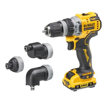 DeWALT DCD703L2T-QW - Perceuse-visseuse multi-têtes 12 V XR - avec 2 batteries XR Lithium 3 Ah et chargeur de batterie