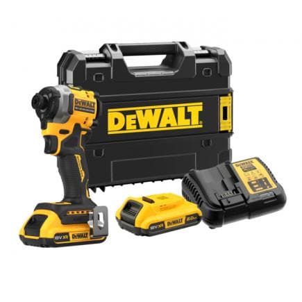 DeWALT DCF850D2T-QW - Clé à chocs compacte 3 vitesses 18 V XR Brushless 1/4" 205 Nm - avec 2 batteries XR Lithium 2 Ah et chargeur