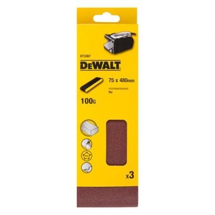 DeWALT DT3368-QZ - Bandes abrasives pour ponceuses à bande 75х480 mm (3 pcs.)