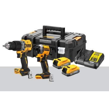 DeWALT DCK2050E2T-QW - KIT 18 V POWERSTACK Perceuse et visseuse avec piles, chargeur et mallette