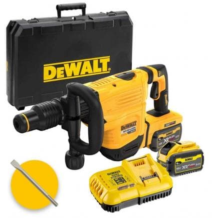 DeWALT DCH892X2-QW - Marteau de démolition SDS-Max 54V XR FLEXVOLT 19.4J avec 2 batteries 9 Ah, chargeur et mallette