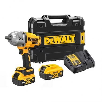 DeWALT DCF900P2T-QW - Clé à chocs 18V XR BRUSHLESS 1/2" haute puissance 4 modes avec 2 batteries 5 Ah, chargeur et mallette