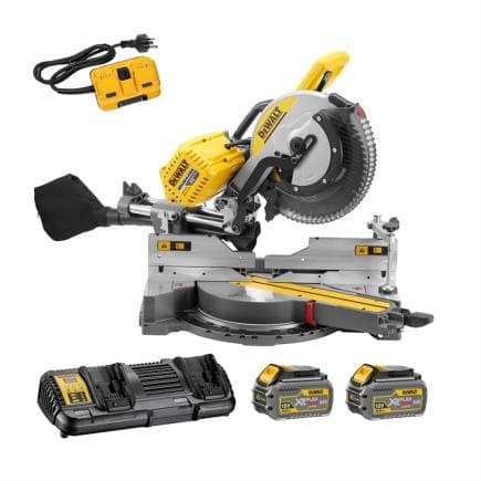 DeWALT DHS780T2A-QW - Scie à onglet radiale 305 mm XR FLEXVOLT 2×54 V Lithium Brushless Batterie/Fil + système de marquage XPS