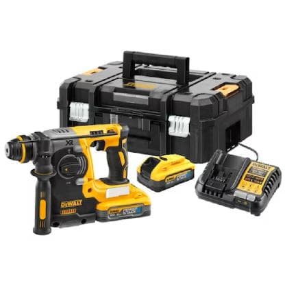 DeWALT DCH273H2T-QW - Marteau perforateur 18V XR Brushless 24mm SDS-Plus avec 2 batteries POWERSTACK 5AH
