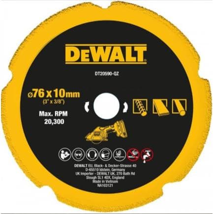 DeWALT DT20590-QZ - Disque diamant 76mm pour mini meuleuse sans fil DCS438