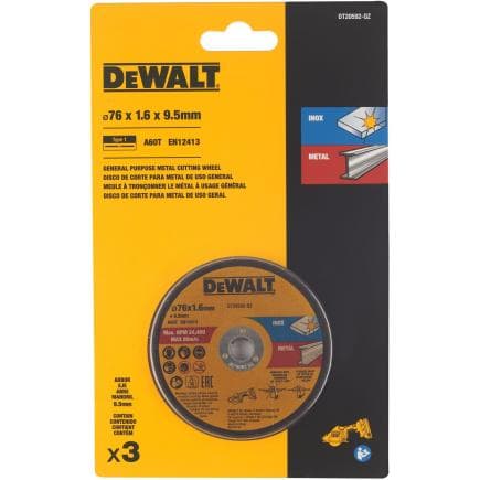 DeWALT DT20592-QZ - Disque pour couper l'acier, l'inox, le métal 76 x 10 x 1,6 mm