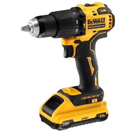 DeWALT DCD709D2T-QW - Perceuse-visseuse compacte sans balais 18V XR avec 2 batteries de 2 Ah