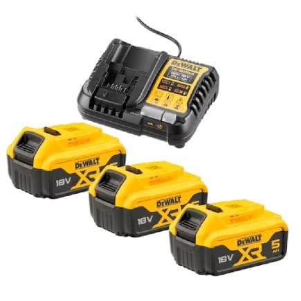 DeWALT DCB1104P3-QW - Ensemble de 3 batteries XR 18V 5Ah et chargeur de batterie