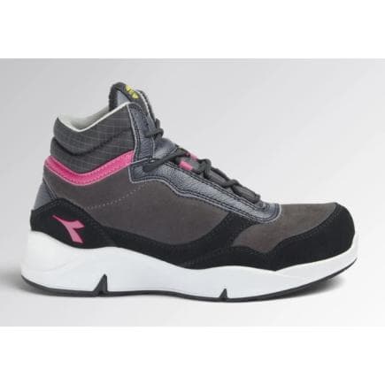 DIADORA UTILITY 701.179901-D0458/36 - Chaussures de sécurité mi-hautes fumée noire en croûte de cuir et cuir de veau pleine fleur hydrofuge S3L FO...
