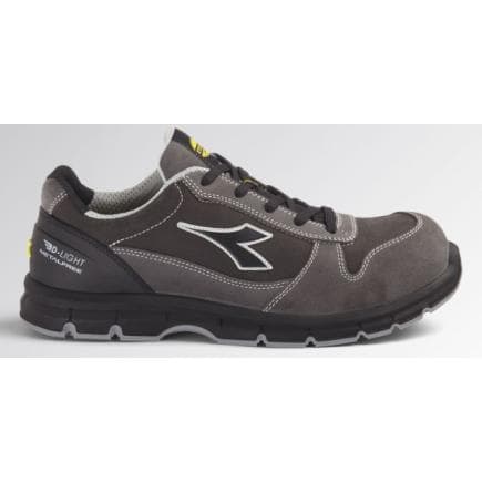 DIADORA UTILITY 701.179896-D0443/46 - Chaussures de sécurité basses gris acier/anthracite en cuir Perwanger anti-rayures, hydrofuge et respirant...