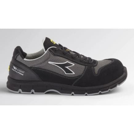 DIADORA UTILITY 701.179897-C0732/41 - Chaussures de sécurité basses noir/gris charbon en cuir Perwanger anti-rayures, hydrofuge et en filet S1PL...