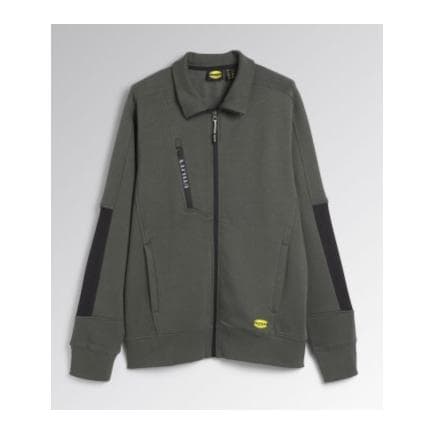 DIADORA UTILITY 702.175943-70166/M - Sweat-shirt thym vert entièrement zippé en molleton gratté avec inserts latéraux noirs sur les manches et sur...