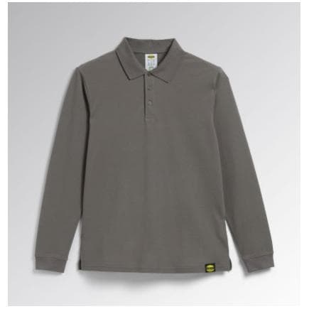 DIADORA UTILITY 702.177954-75070/M - Polo à manches longues en piqué de coton organique gris acier