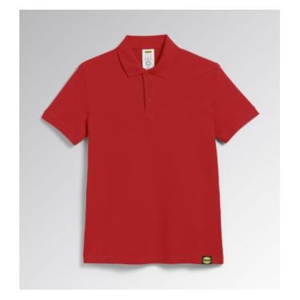 DIADORA UTILITY 702.177955-45045/S - Polo à manches courtes rouge en piqué de coton organique