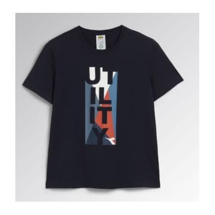 DIADORA UTILITY 702.176914-C9978/L - T-shirt à manches courtes bleu en coton organique avec imprimé photographique