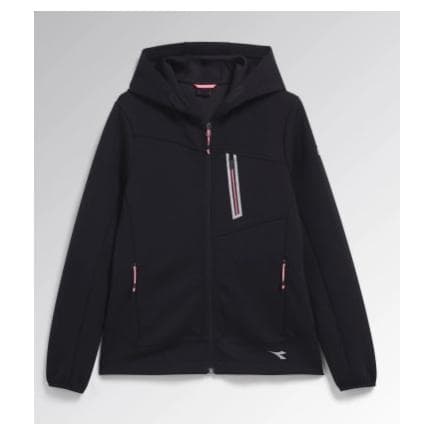 DIADORA UTILITY 702.179827-80013/S - Sweat-shirt noir scuba à capuche conçu pour le monde du travail féminin