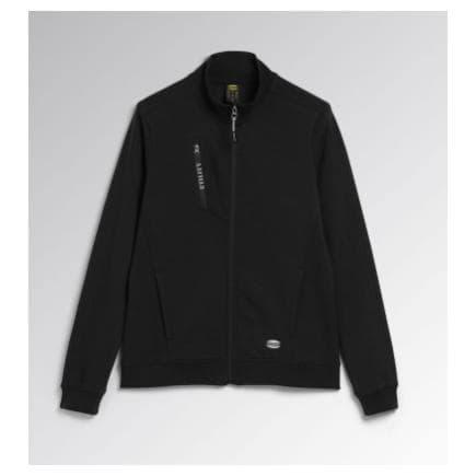 DIADORA UTILITY 702.177677-80013/L - Sweat-shirt noir gratté entièrement zippé coupe slim confort conçue pour le monde du travail féminin