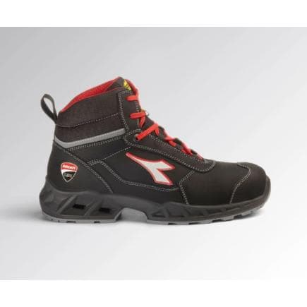 DIADORA UTILITY 701.181227-C1462/47 - Chaussure de sécurité mi-haute SHARK ENGINE MID S3S FO SR ESD Noir/Rouge