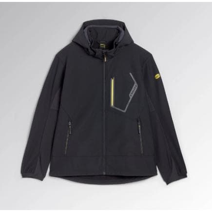 DIADORA UTILITY 702.180796-80013/XXL - Veste softshell stretch multimatière avec traitement imperméable Noir
