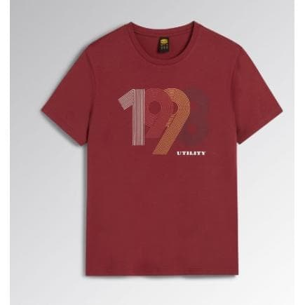 DIADORA UTILITY 702.180804-45070/S - T-shirt à manches courtes 100 % coton avec imprimé graphique 1998 Rouge Amarante