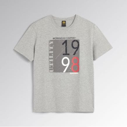 DIADORA UTILITY 702.180804-C5493/S - T-shirt à manches courtes 100 % coton avec imprimé graphique 1998 Gris mélange