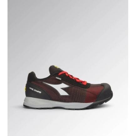 DIADORA UTILITY 701.181133-C6213/43 - Chaussure de sécurité basse GLOVE MDS MTX LOW S1PS HRO FO SR SC ESD, Rouge coquelicot/Gris