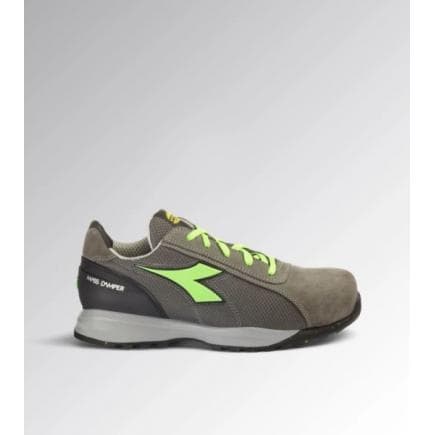 DIADORA UTILITY 701.181136-C9546/35 - Chaussure de sécurité basse GLOVE MDS TEXT LOW S1PS FO HRO SR, Charbon/Vert fluo