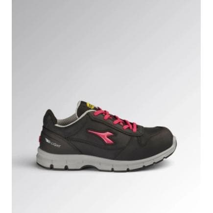 DIADORA UTILITY 701.181154-C2017/38 - Chaussure de sécurité basse RUN LOW S3S FO SR ESD, Noir/Rouge fuchsia